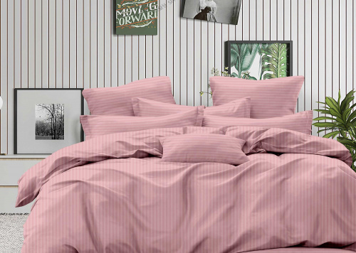 Набор Наволочек Страйп-Сатин Розовый 140гр 100% хлопок
